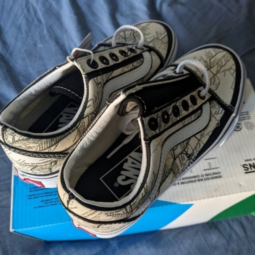 Vans MOCA Old Skool Women size 5 Frances Stark Los Angeles Maps Sneakers 012026 - Picture 4 of 11